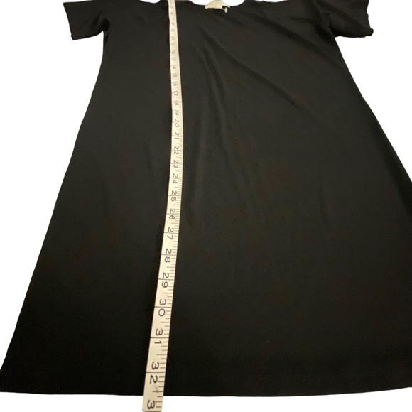 Michael Kors Chain Straps Cold Shoulder Shirt Dress Black Size Petite Small midi - Picture 15 of 15